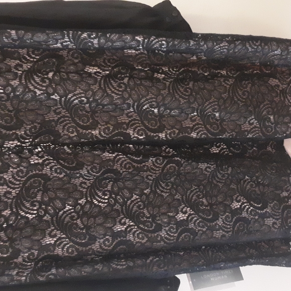 London Times Women's Black Lace Dress Size 14W - Picture 7 of 8